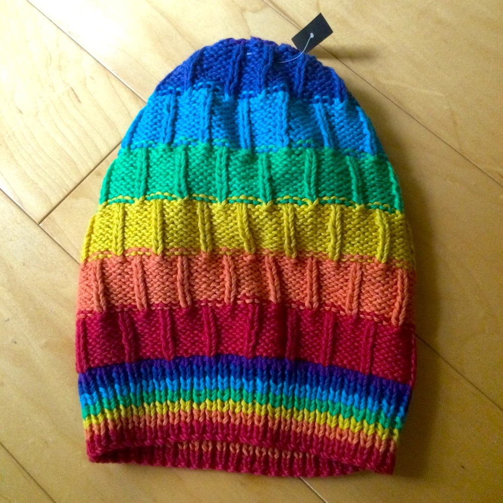 NWT Rainbow Rasta Beanie